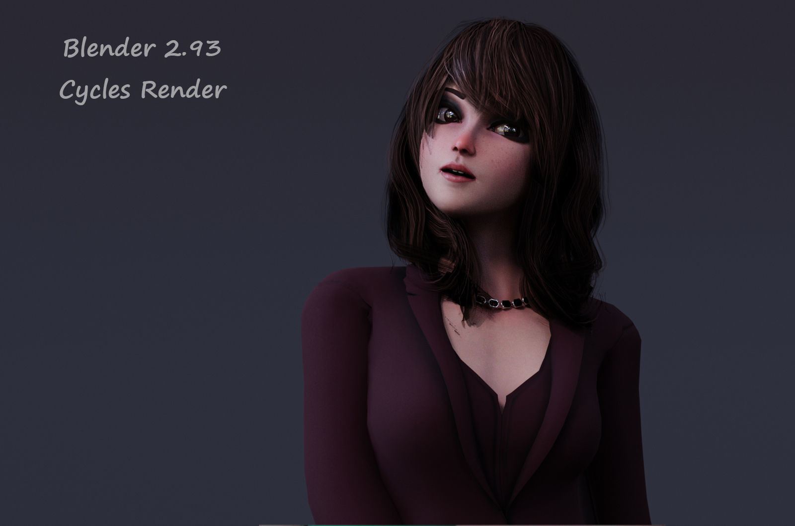 Angela Cartoon Girl Outfit 2 Low-poly 3D model_13