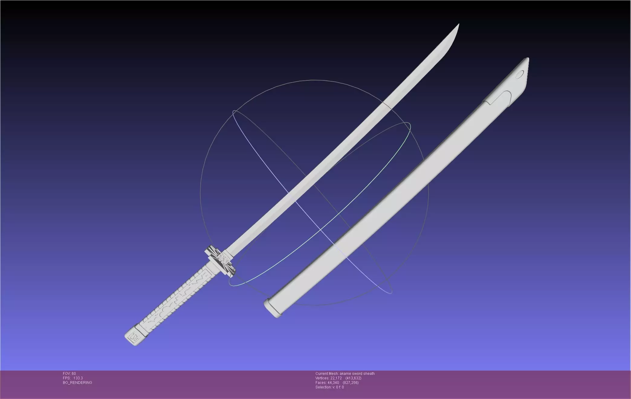 Akame Ga Kill Akame Sword And Sheath Printable Assembly 3D print model_0