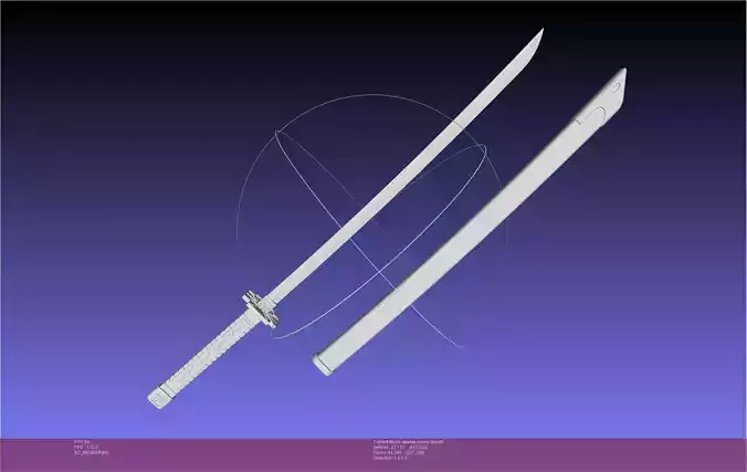 Akame Ga Kill Akame Sword And Sheath Printable Assembly 3D print model