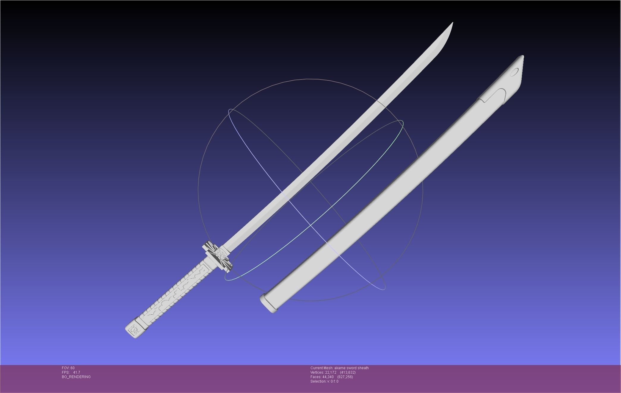 Akame Ga Kill Akame Sword And Sheath Printable Assembly 3D print model_1