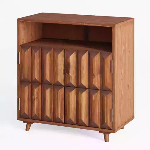 Table wooden cabinet with geometric design 3D model