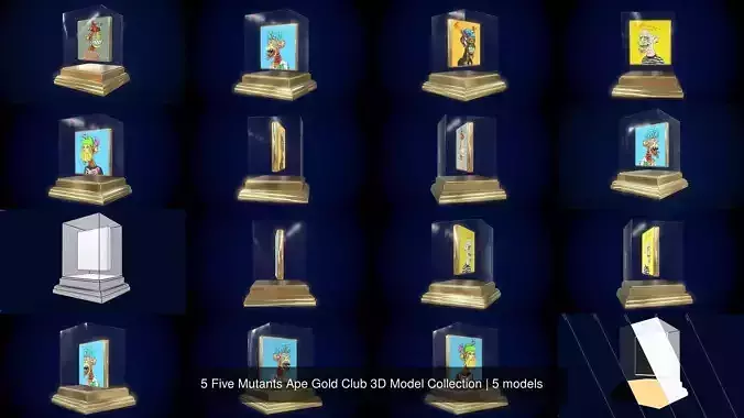 5 Five Mutants Ape Gold Club 3D Model Collection 