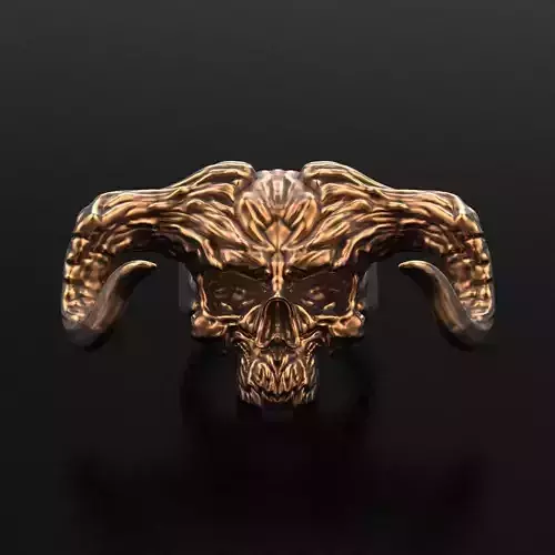 Demon Skull Ring STL