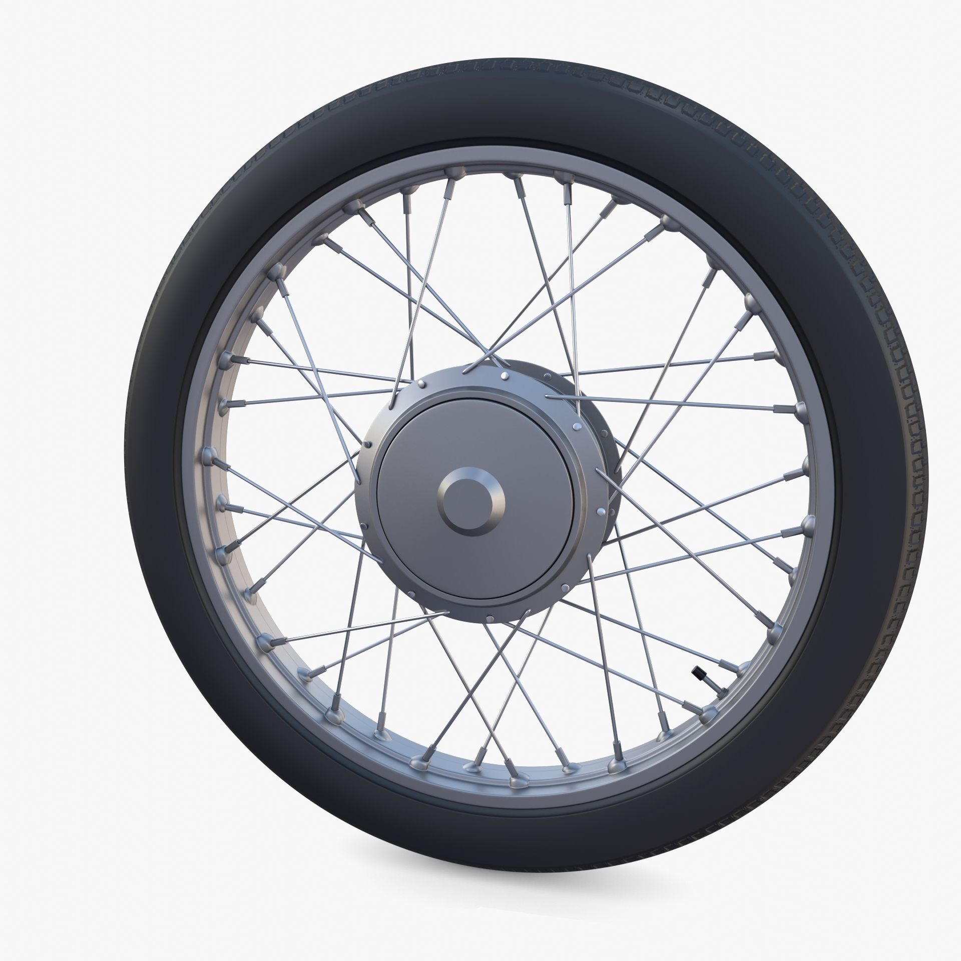 Moped wheel low poly 3D model_4