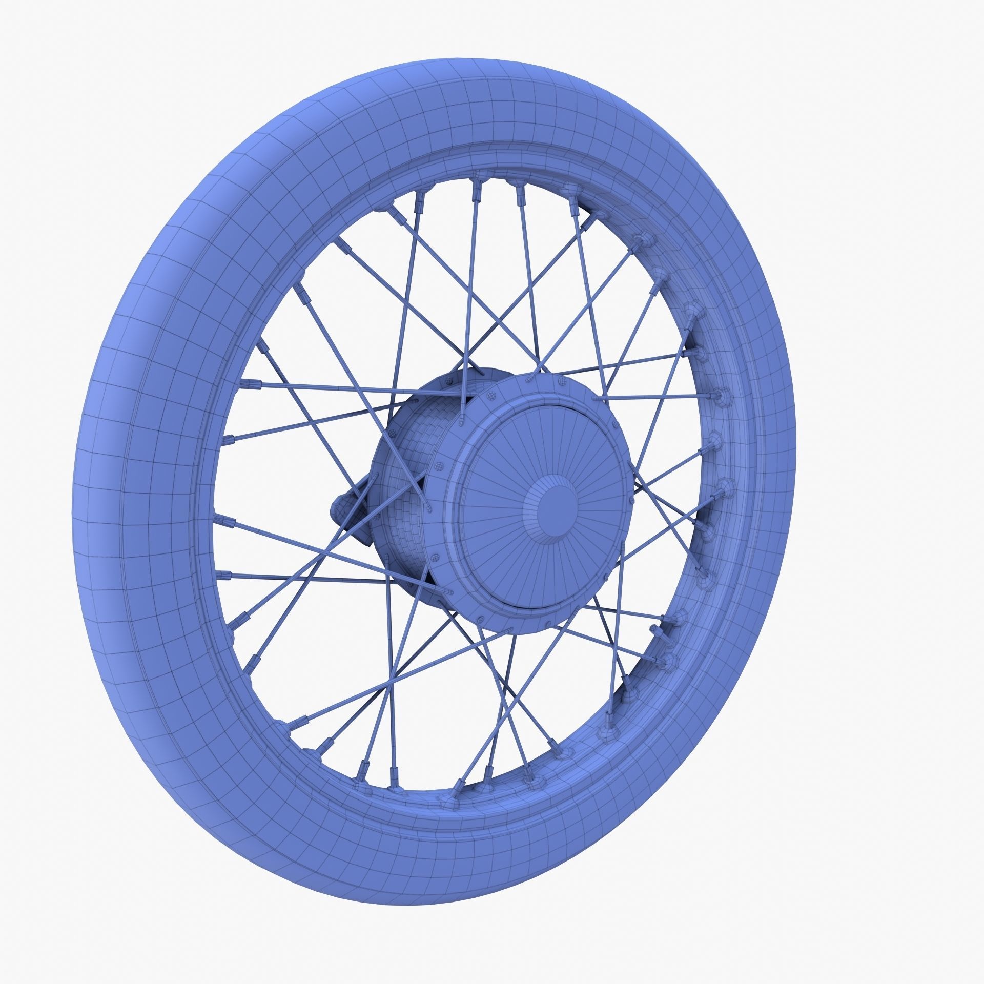 Moped wheel low poly 3D model_9