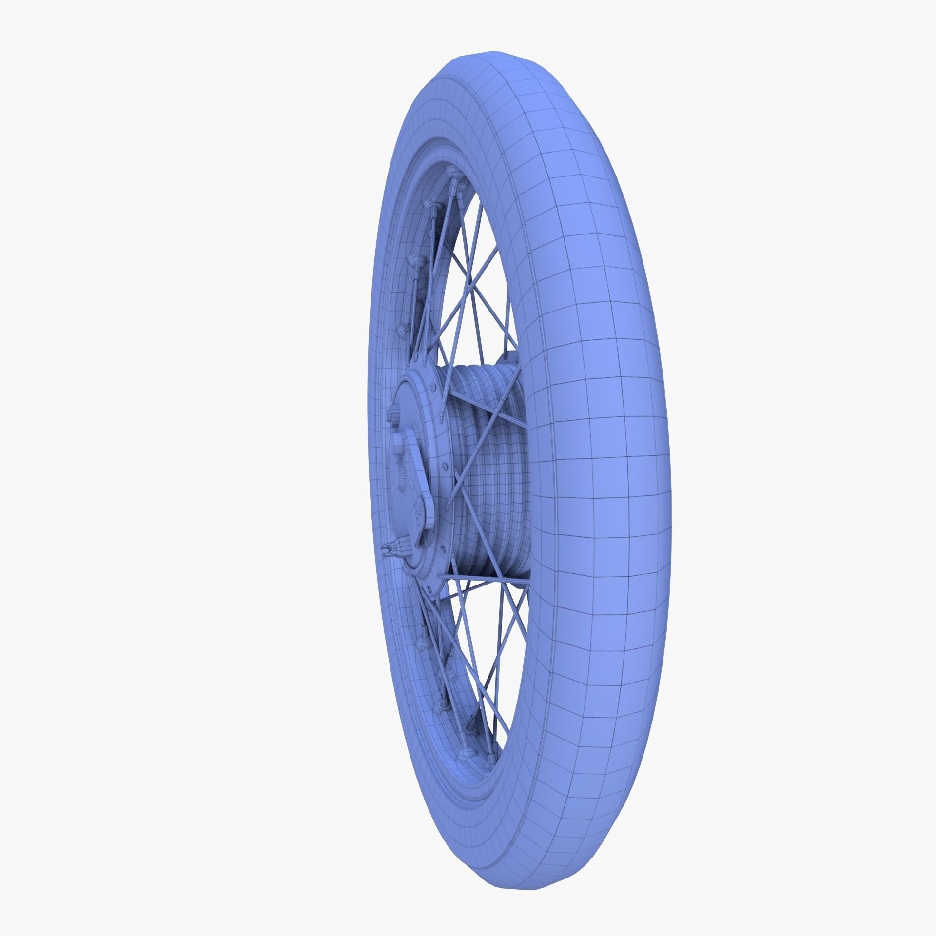 Moped wheel low poly 3D model_8