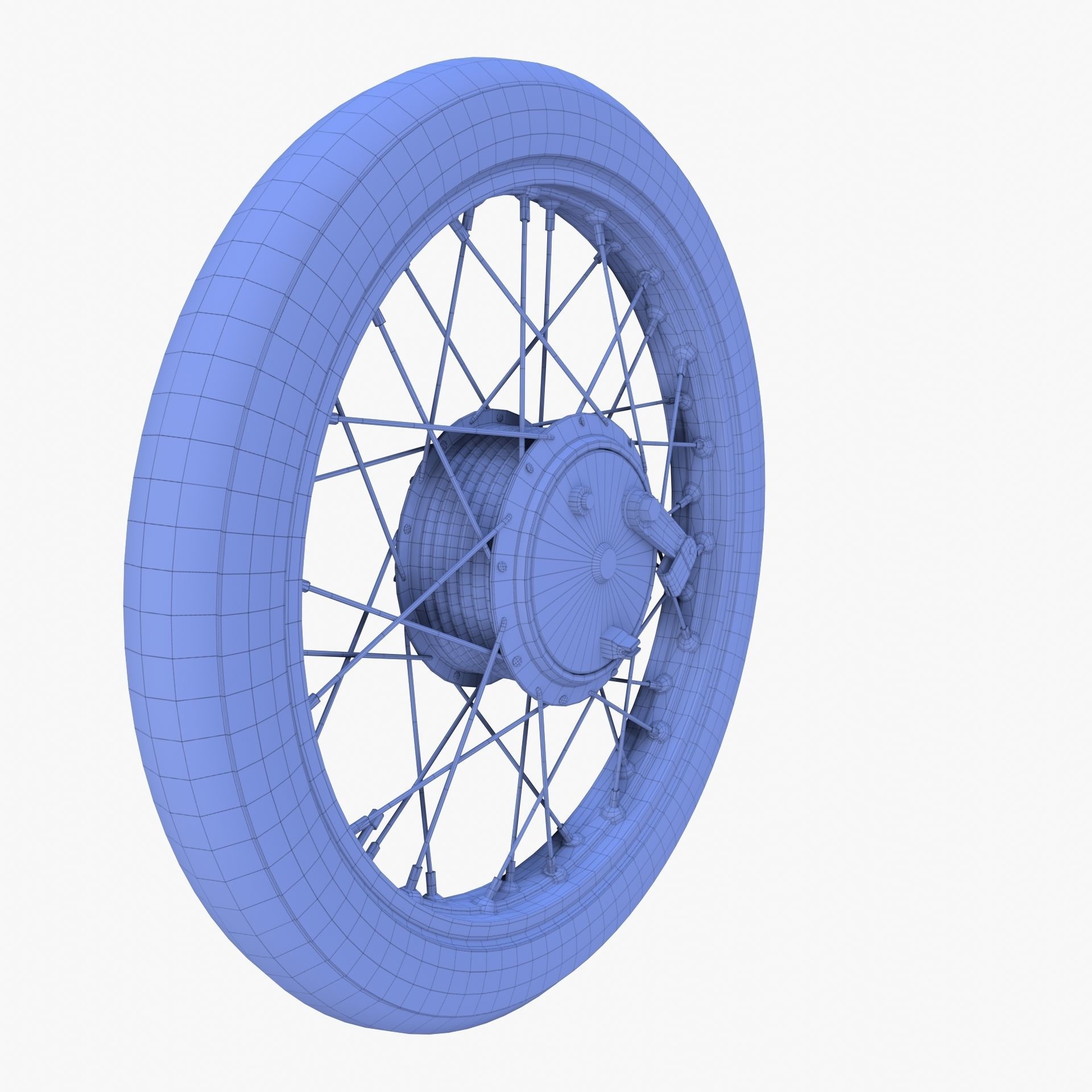 Moped wheel low poly 3D model_11