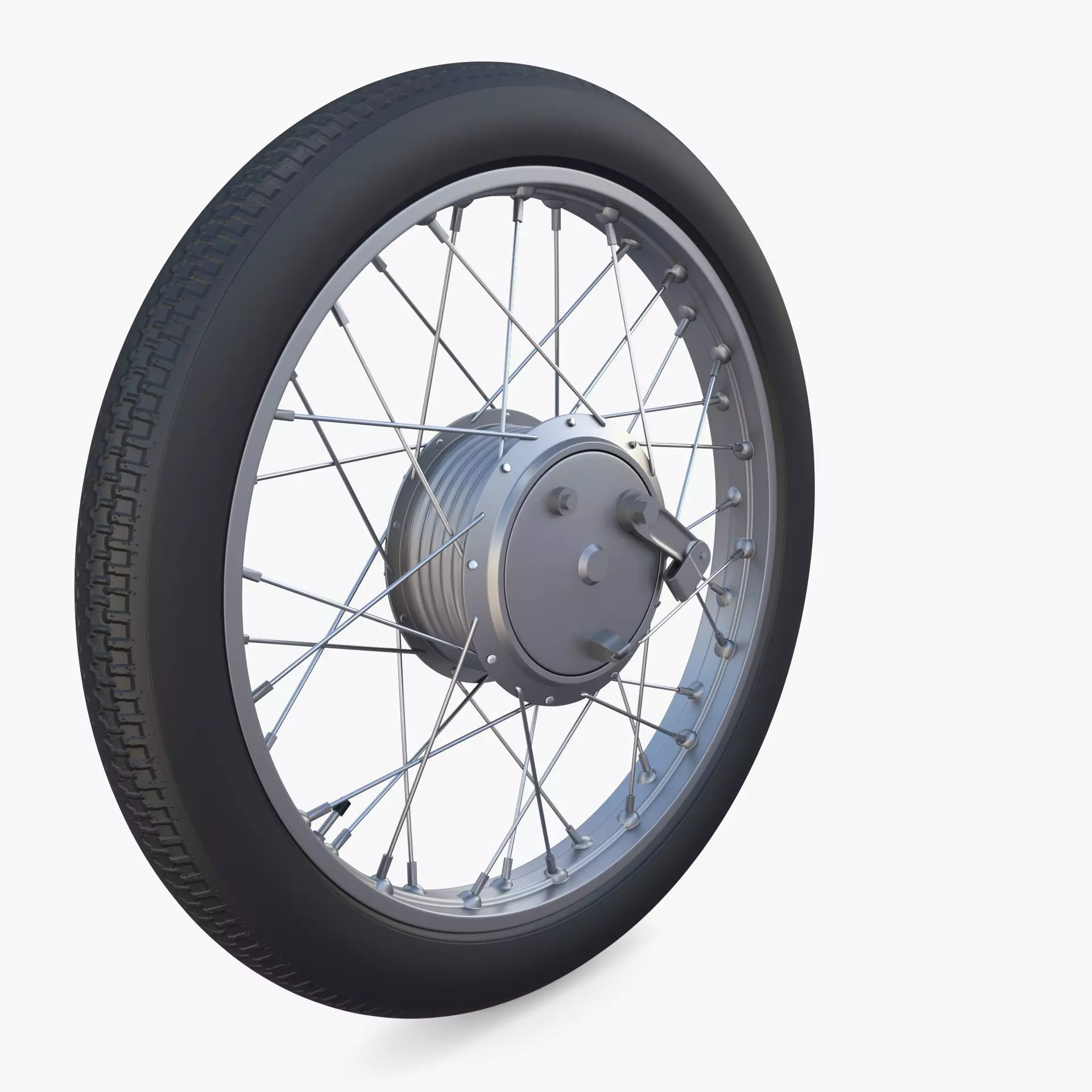 Moped wheel low poly 3D model_0