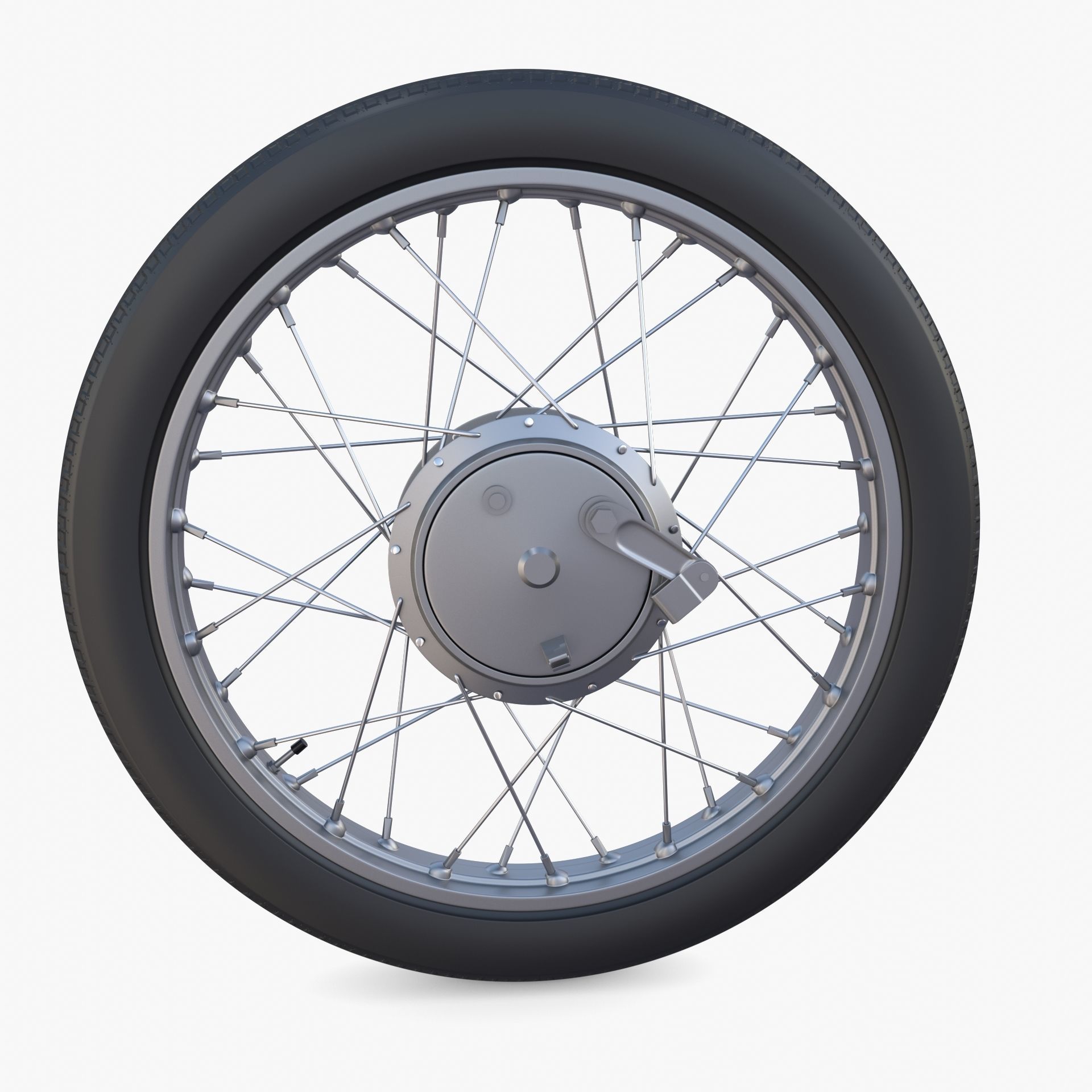 Moped wheel low poly 3D model_1