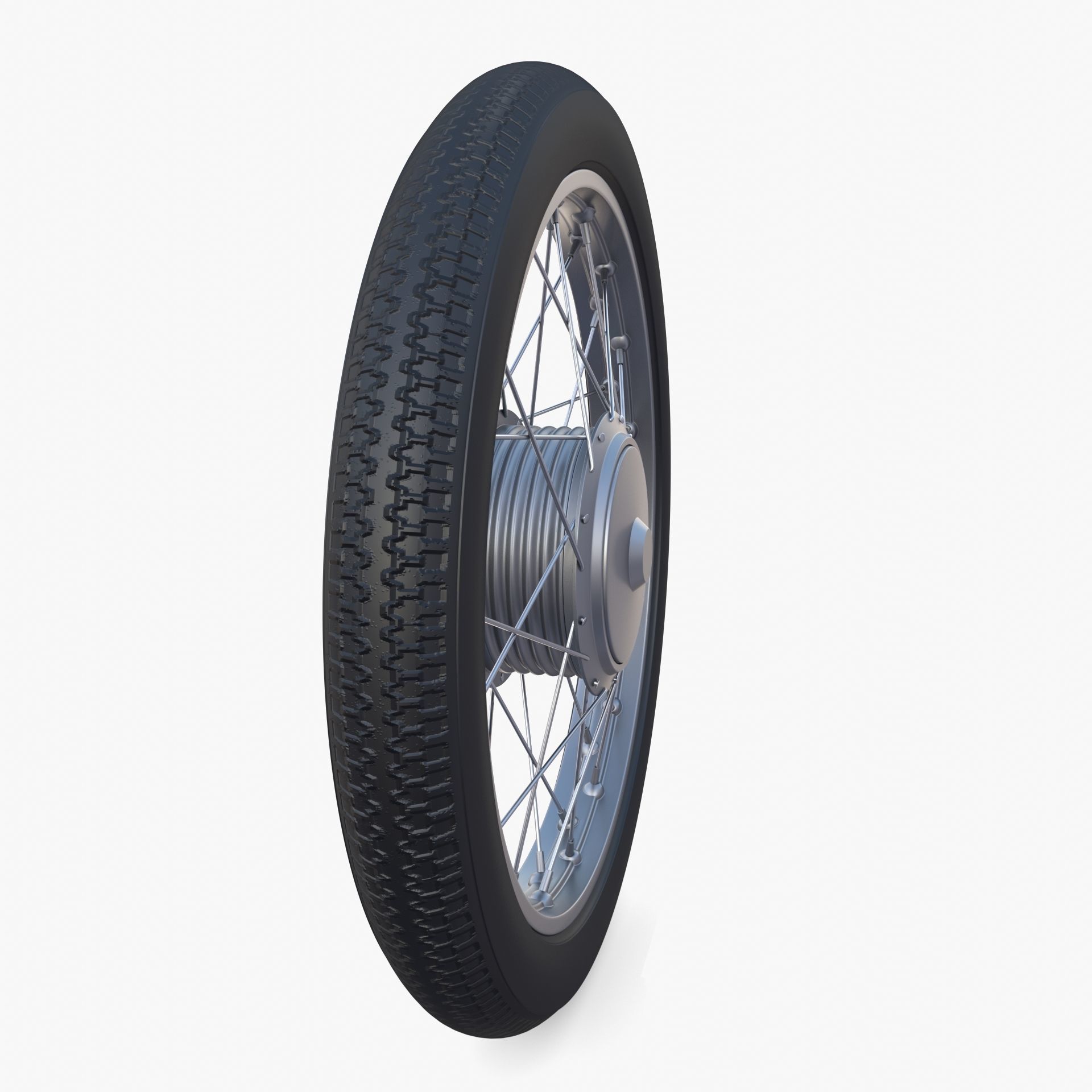 Moped wheel low poly 3D model_3