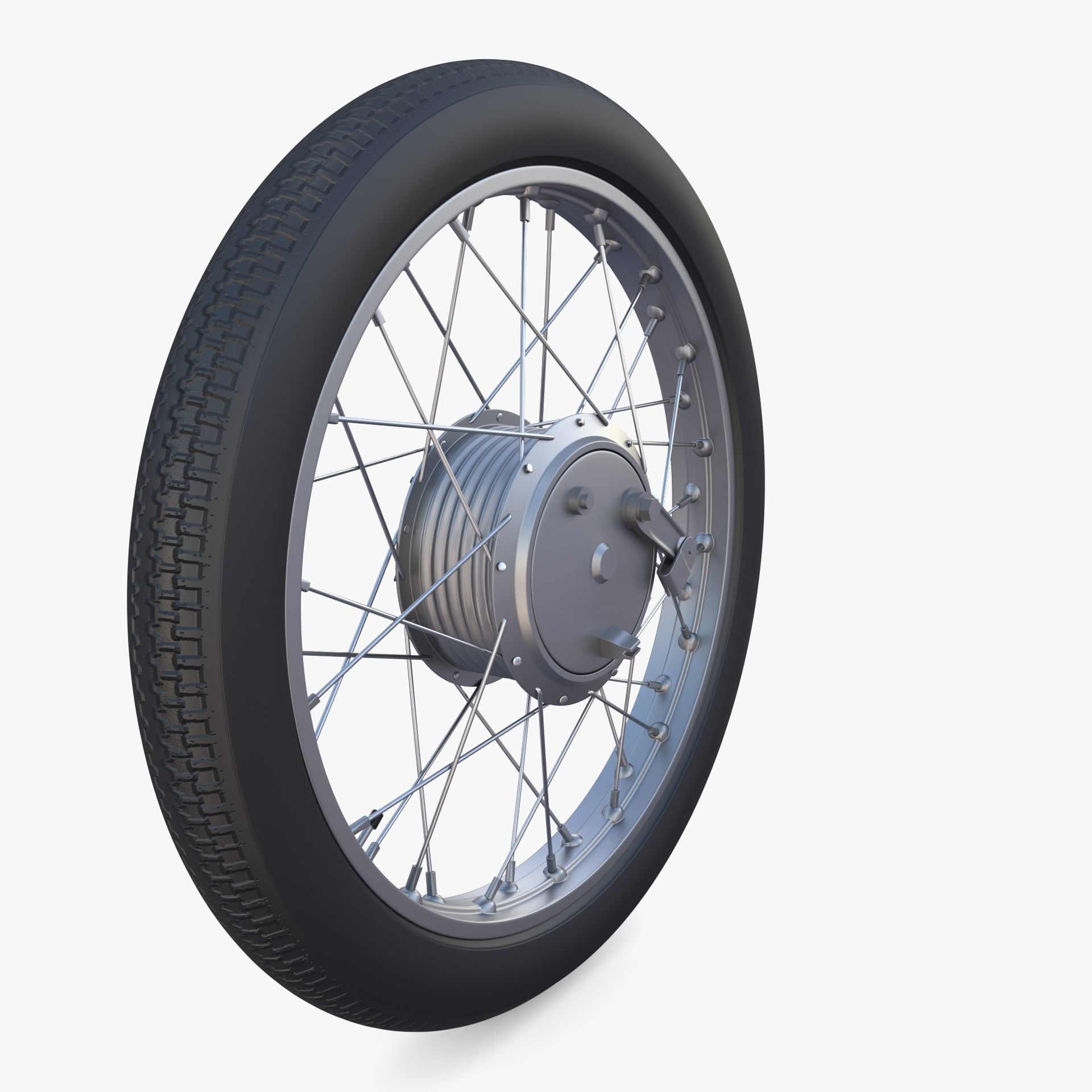 Moped wheel low poly 3D model_6