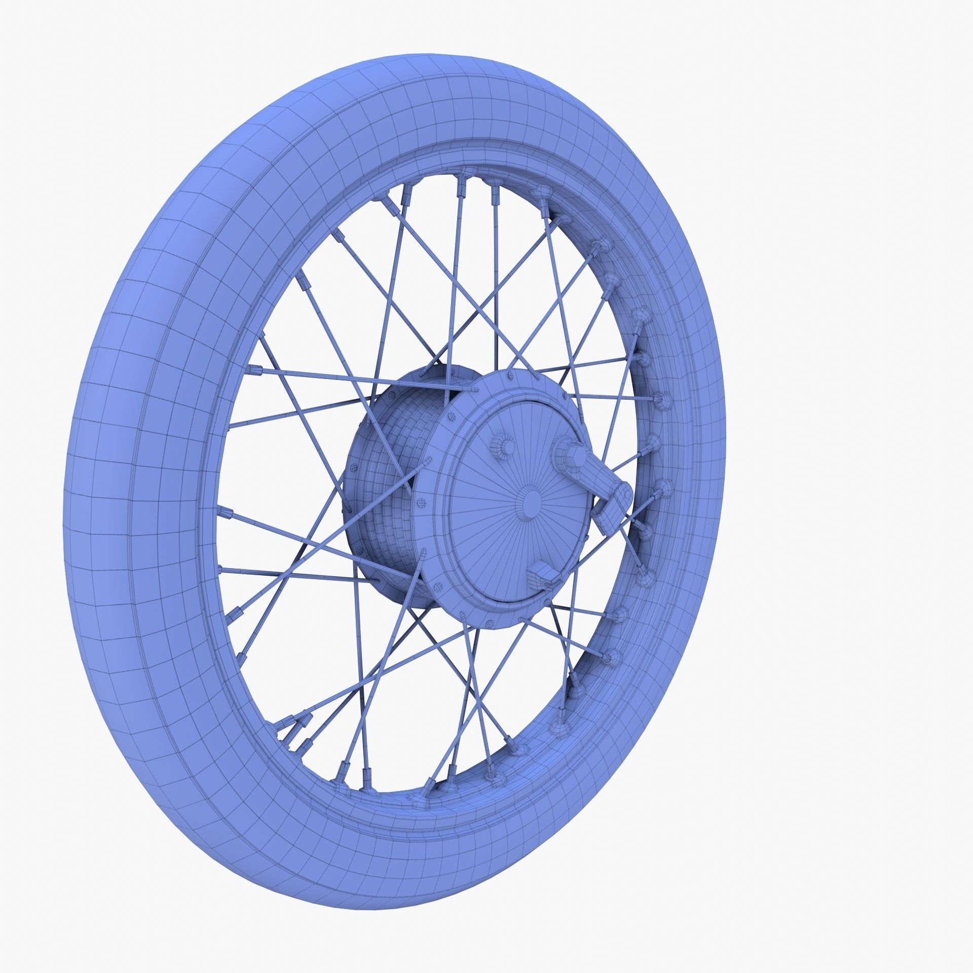 Moped wheel low poly 3D model_7