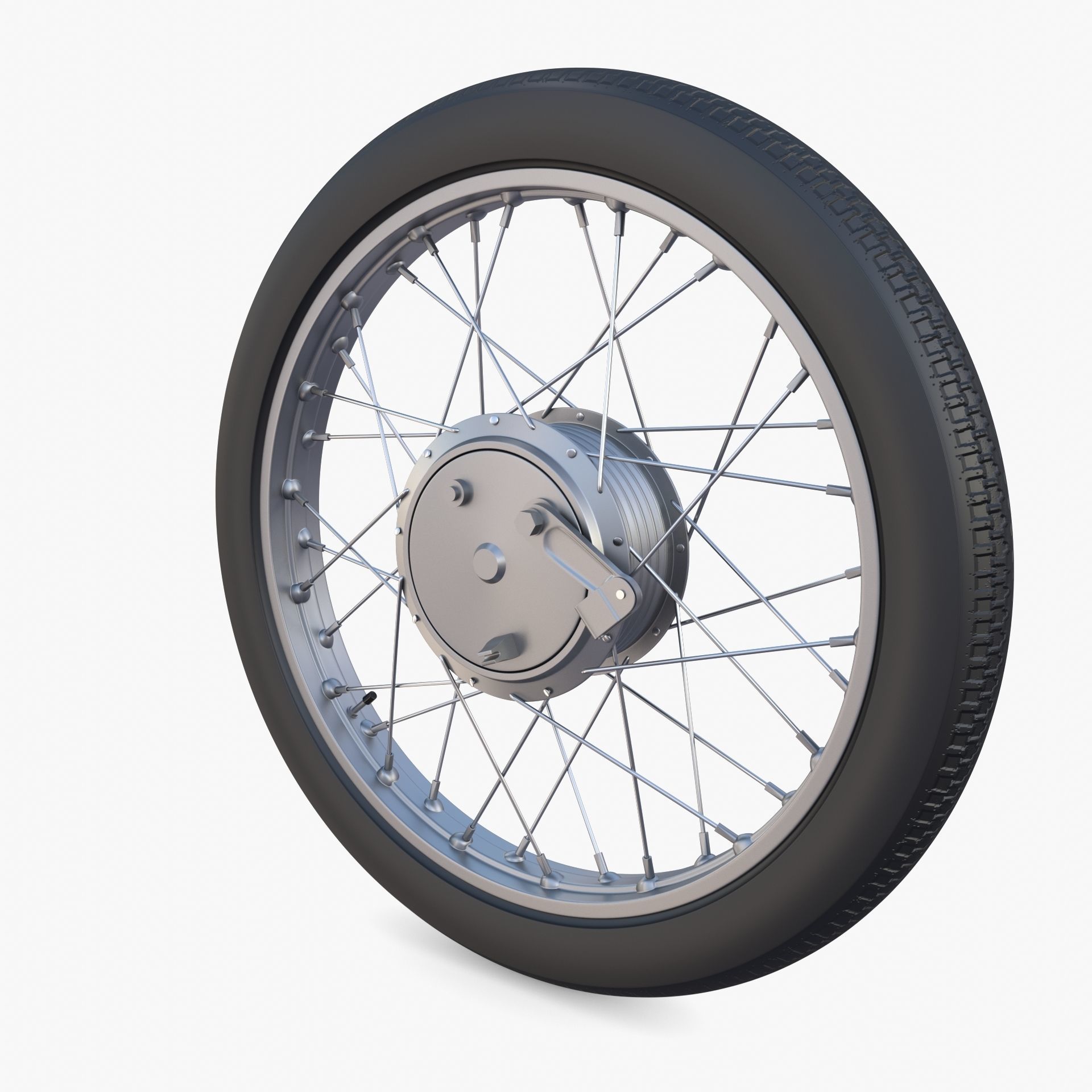 Moped wheel low poly 3D model_2