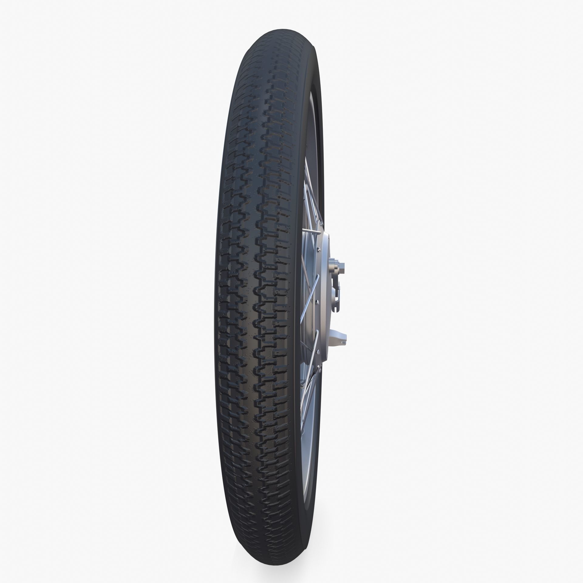 Moped wheel low poly 3D model_5
