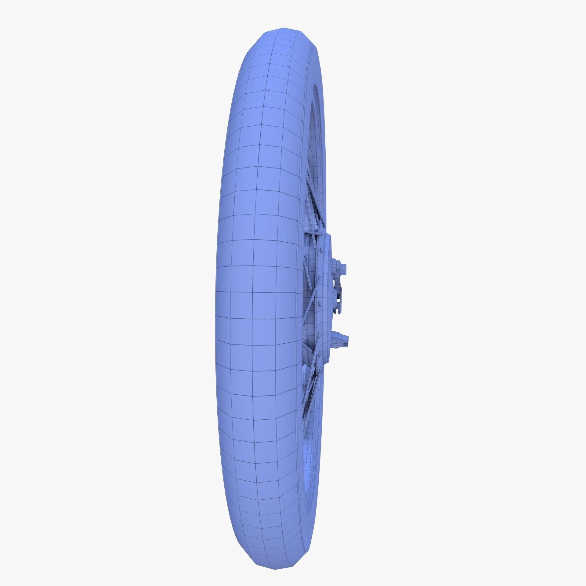 Moped wheel low poly 3D model_10