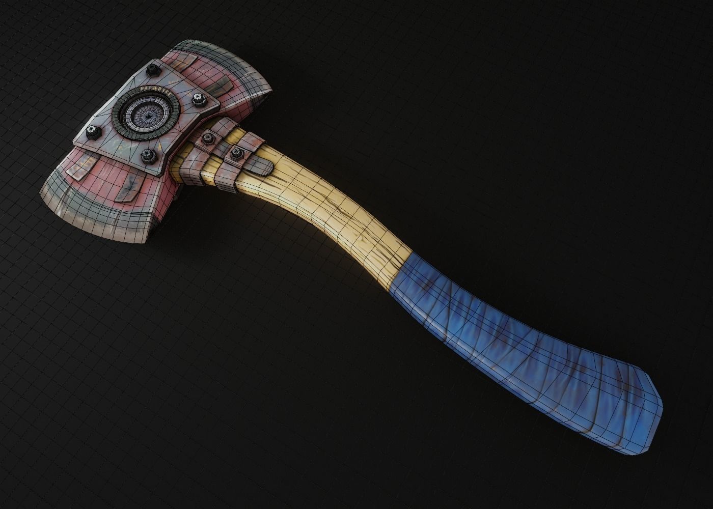 FireAxe axe Low-poly 3D model_5