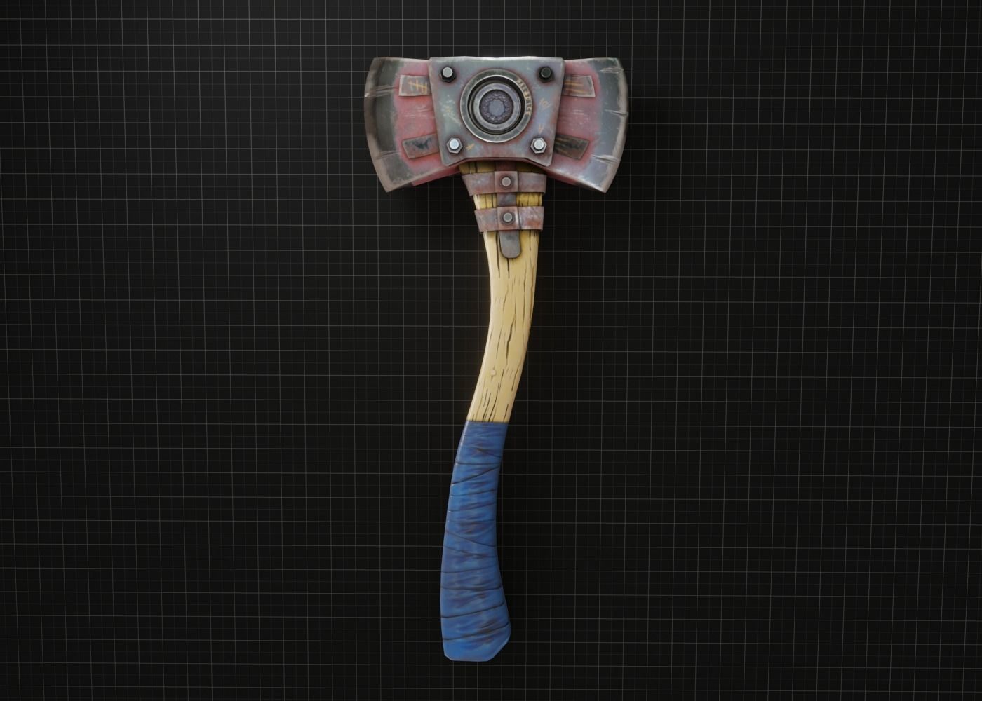 FireAxe axe Low-poly 3D model_1