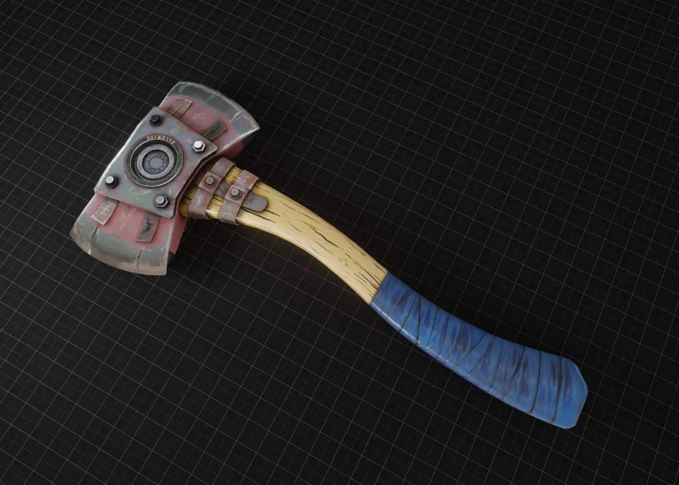 FireAxe axe Low-poly 3D model_0