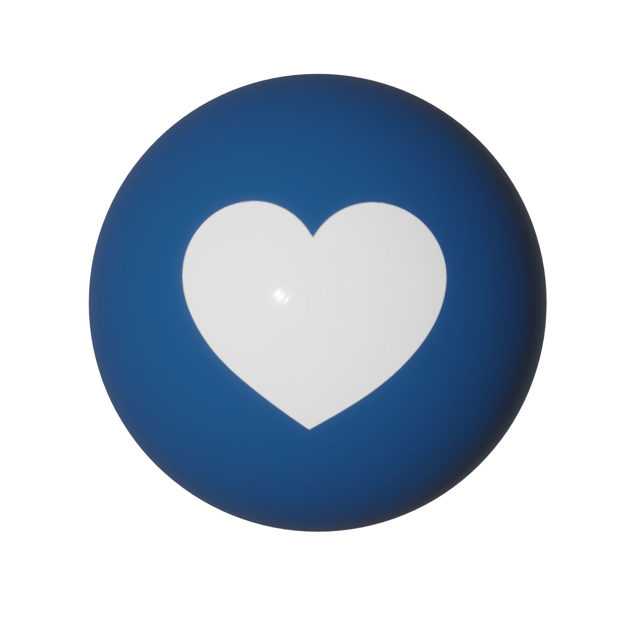Navy Blue Love Icon Pack Low-poly 3D model_2