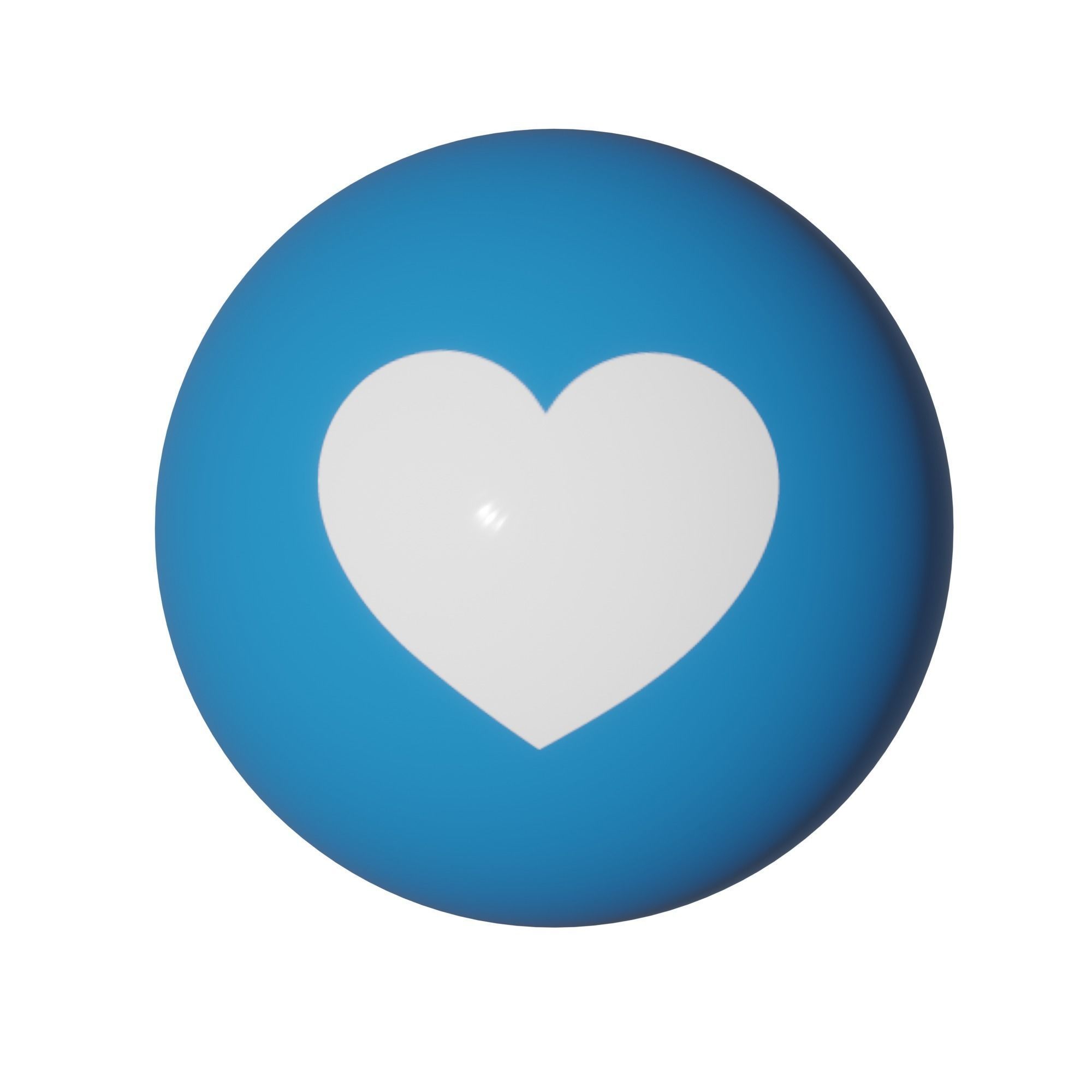 Navy Blue Love Icon Pack Low-poly 3D model_5