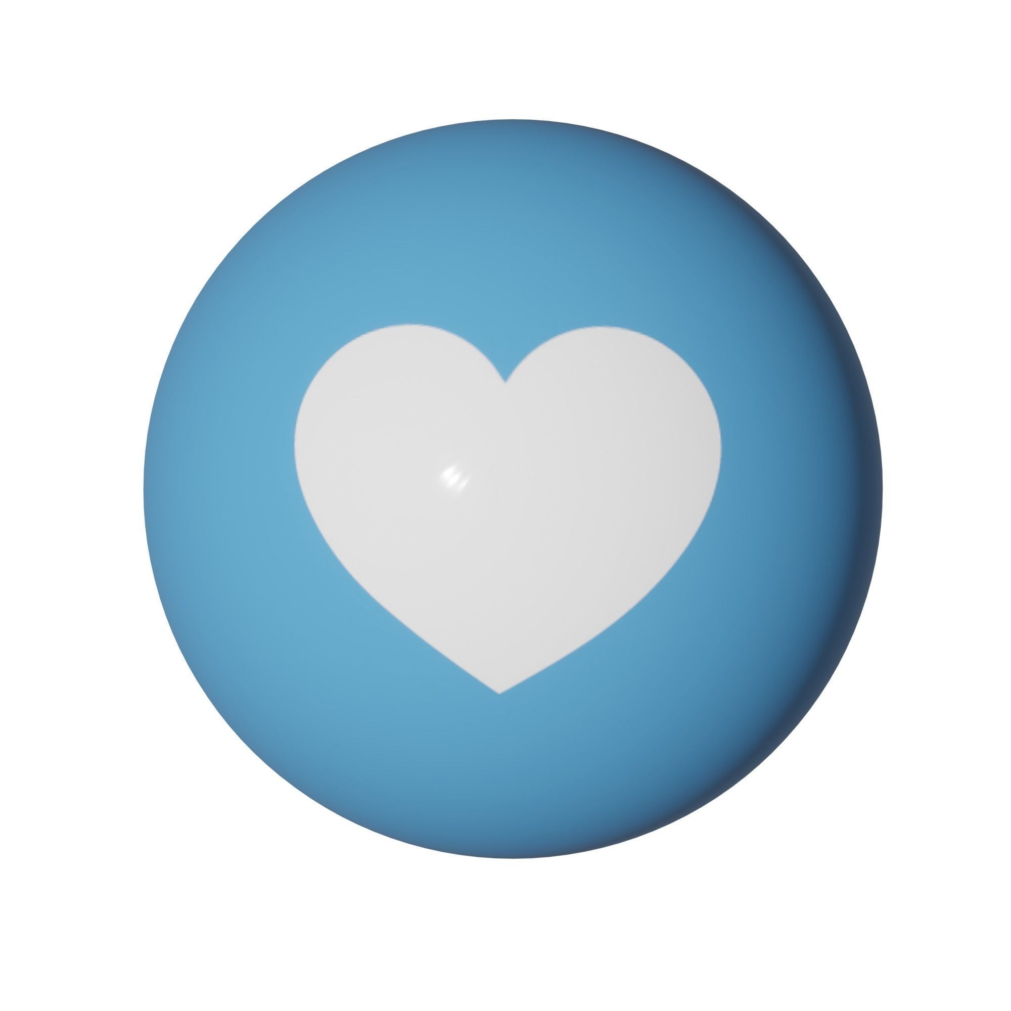 Navy Blue Love Icon Pack Low-poly 3D model_7