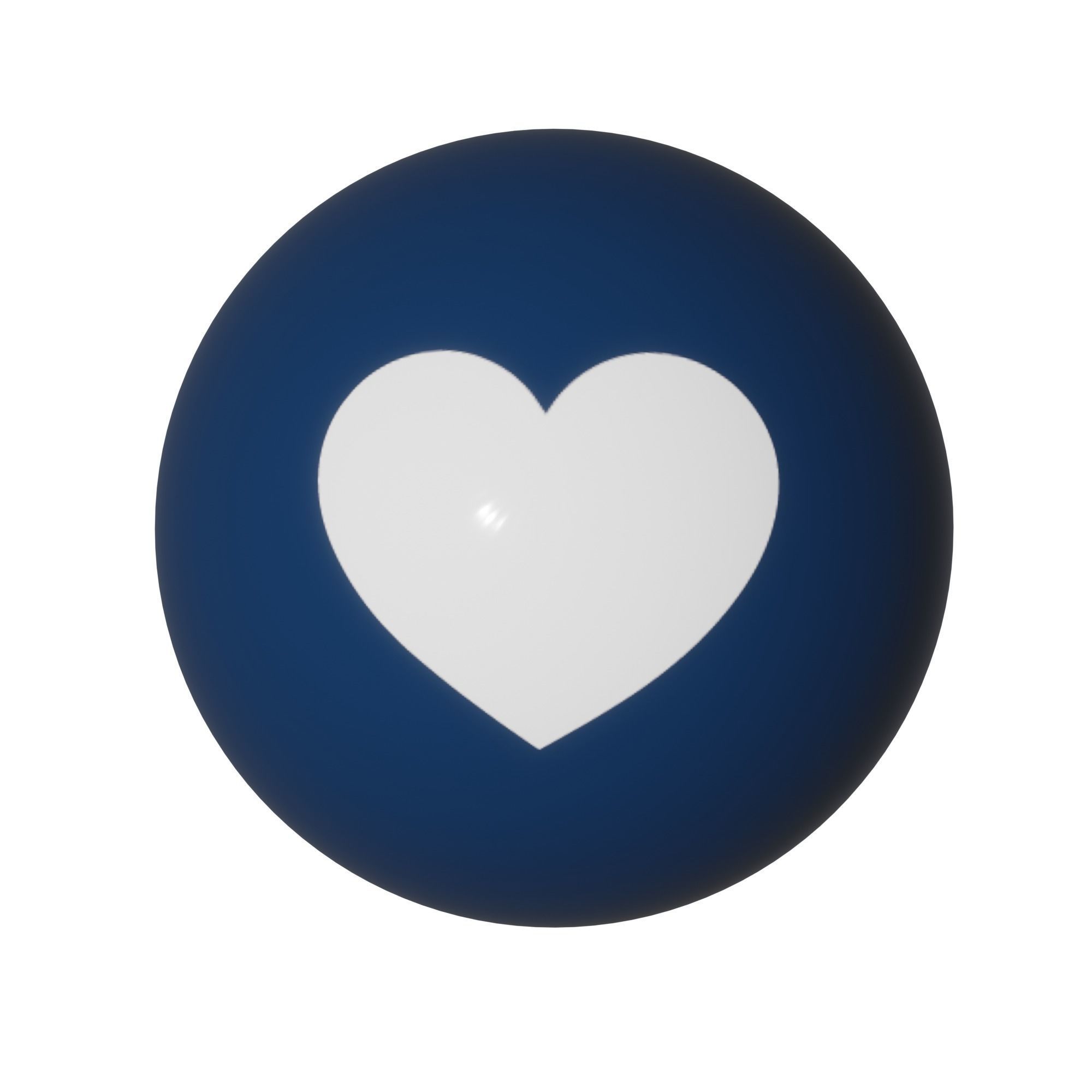 Navy Blue Love Icon Pack Low-poly 3D model_1