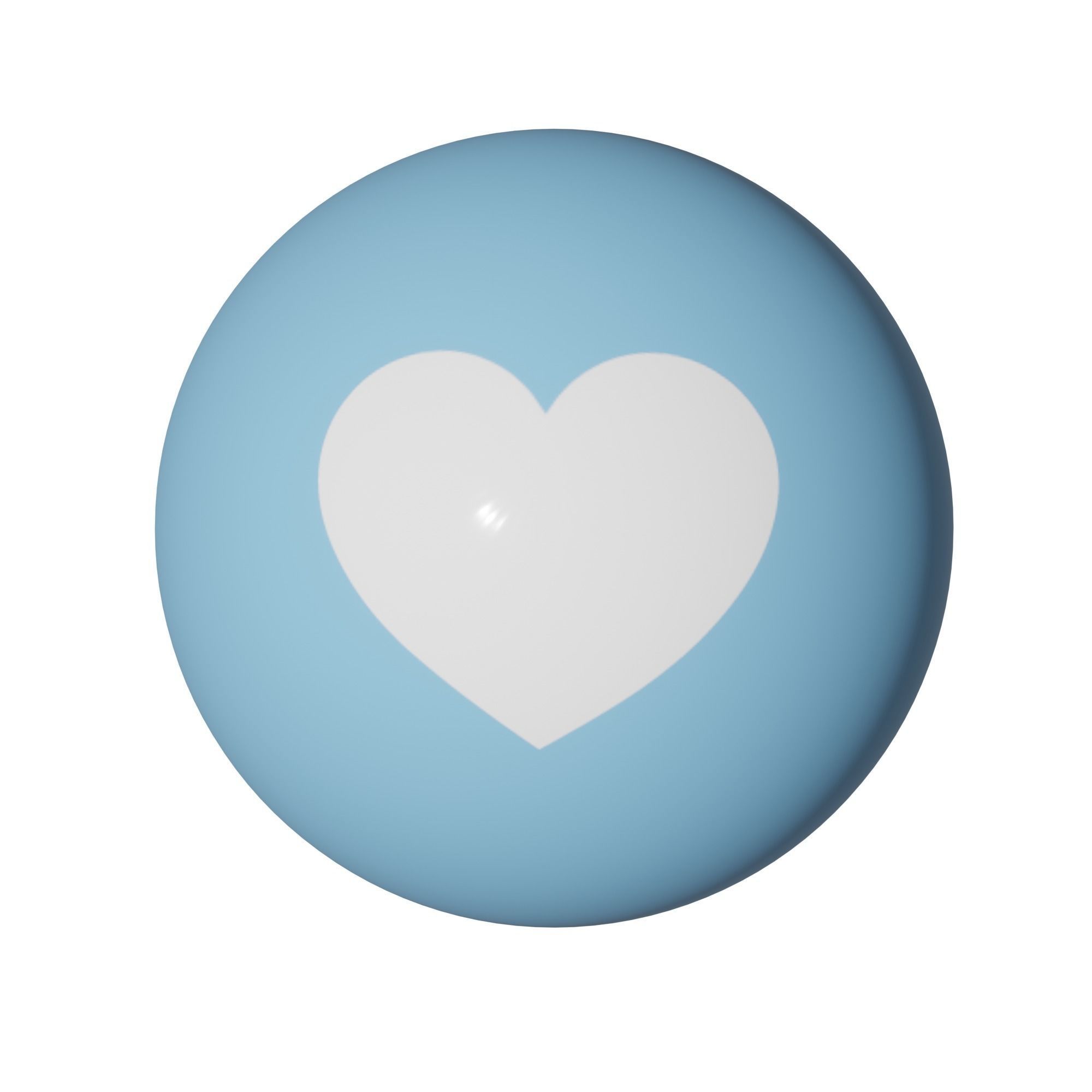 Navy Blue Love Icon Pack Low-poly 3D model_9