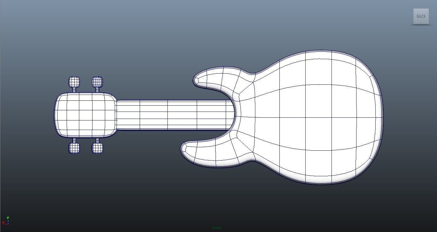 Guitar Baby Low-poly 3D model_5