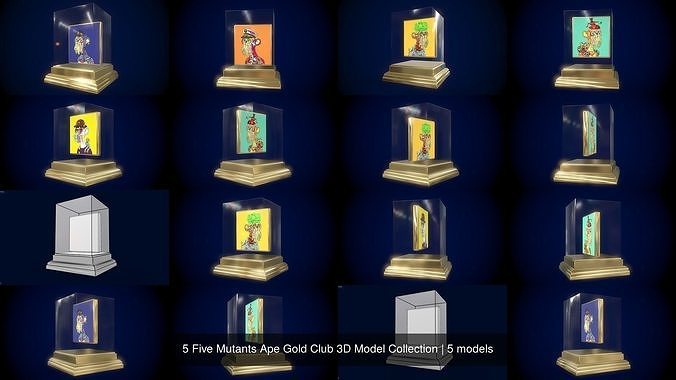 5 Five Mutants Ape Gold Club 3D Model Collection 