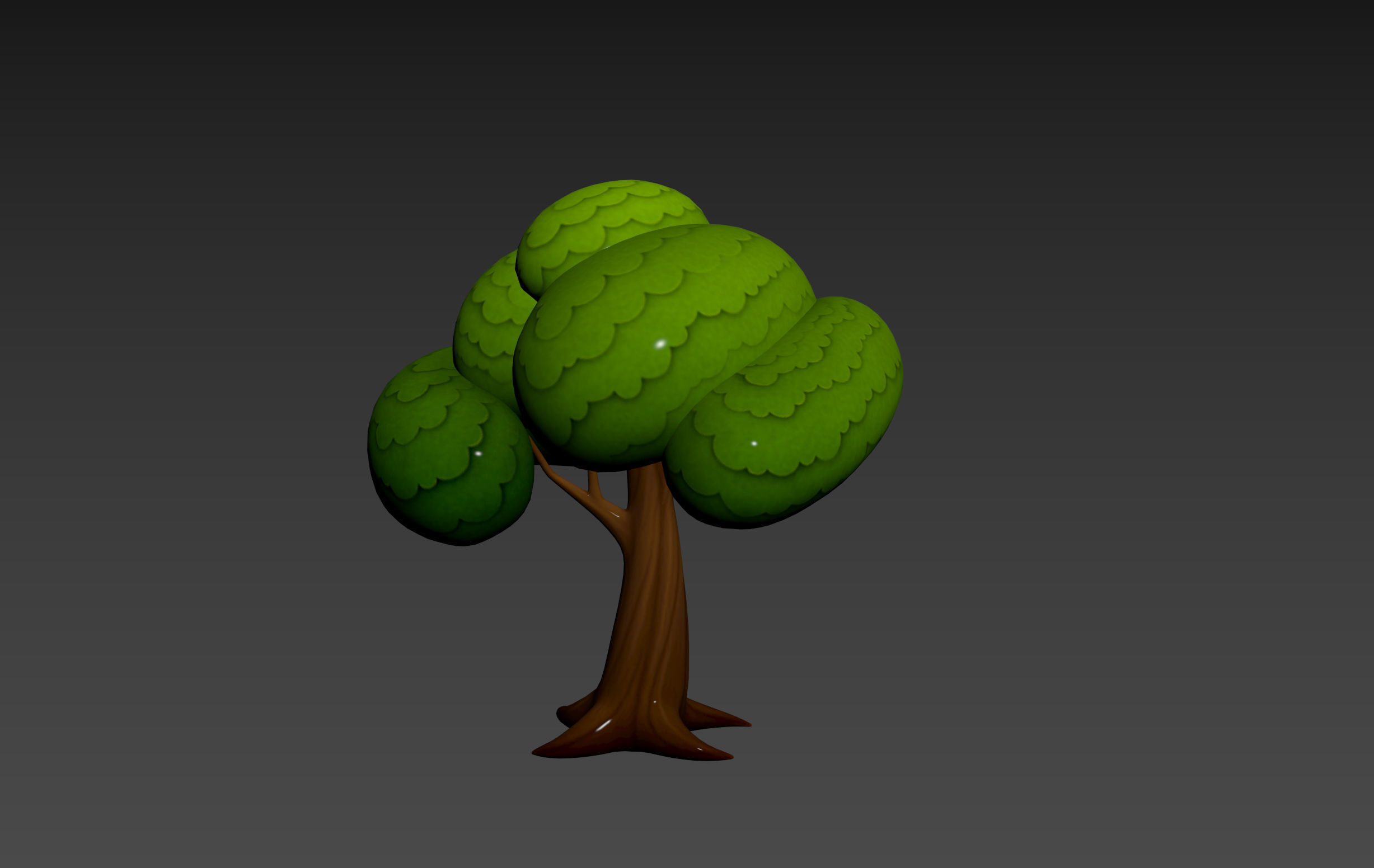 Cartoon Tree 004 3D model_10