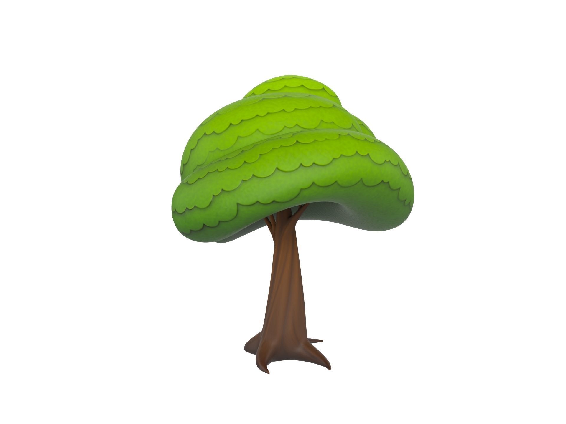 Cartoon Tree 004 3D model_7