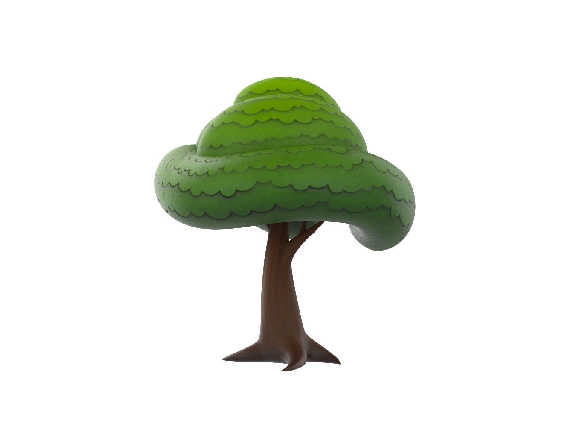 Cartoon Tree 004 3D model_4