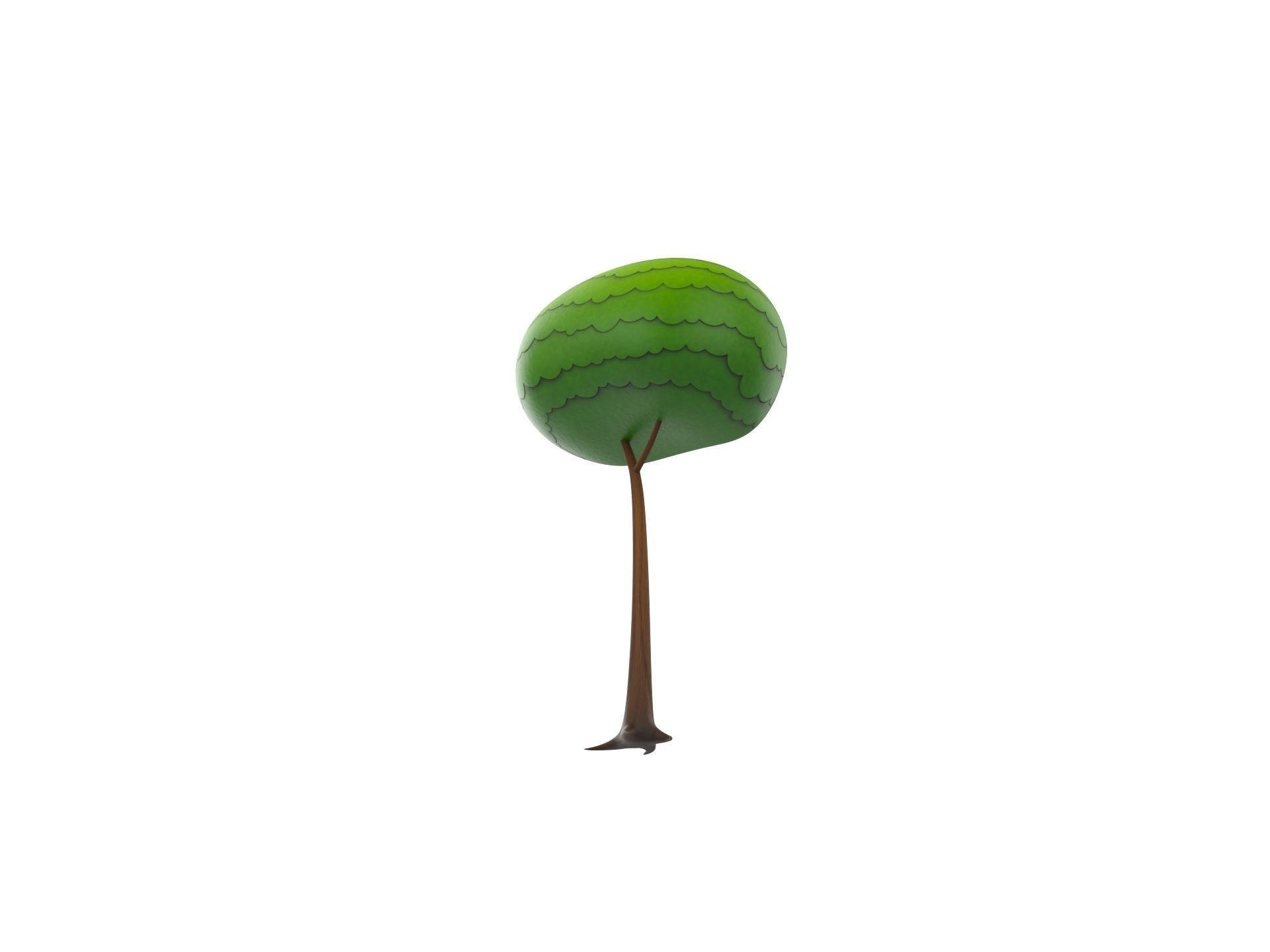 Cartoon Tree 006 3D model_4