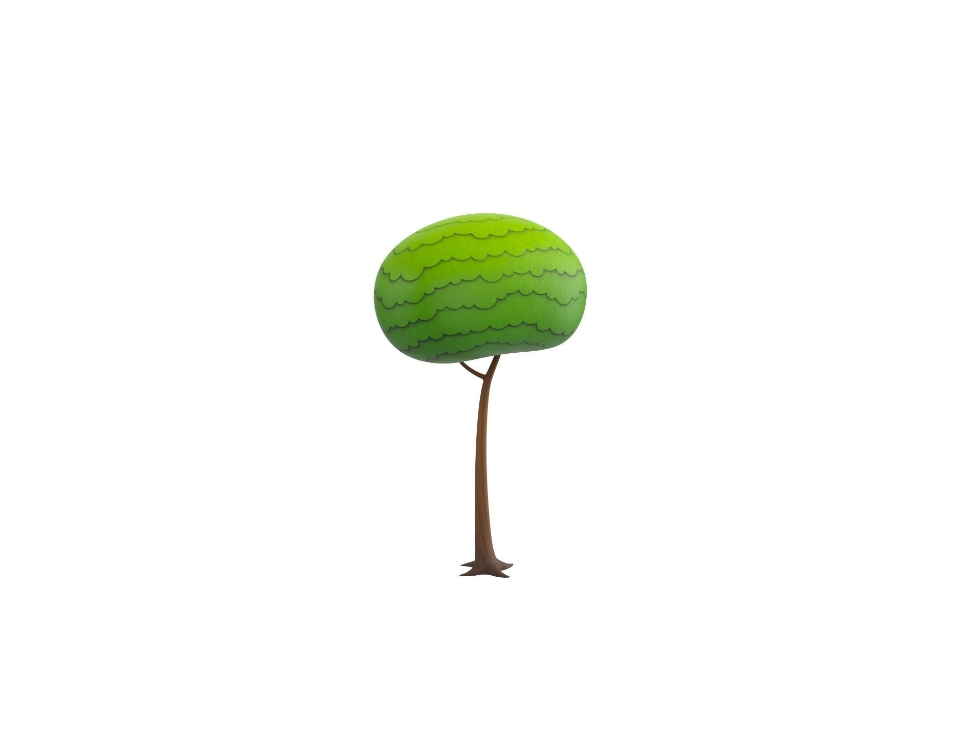 Cartoon Tree 006 3D model_1