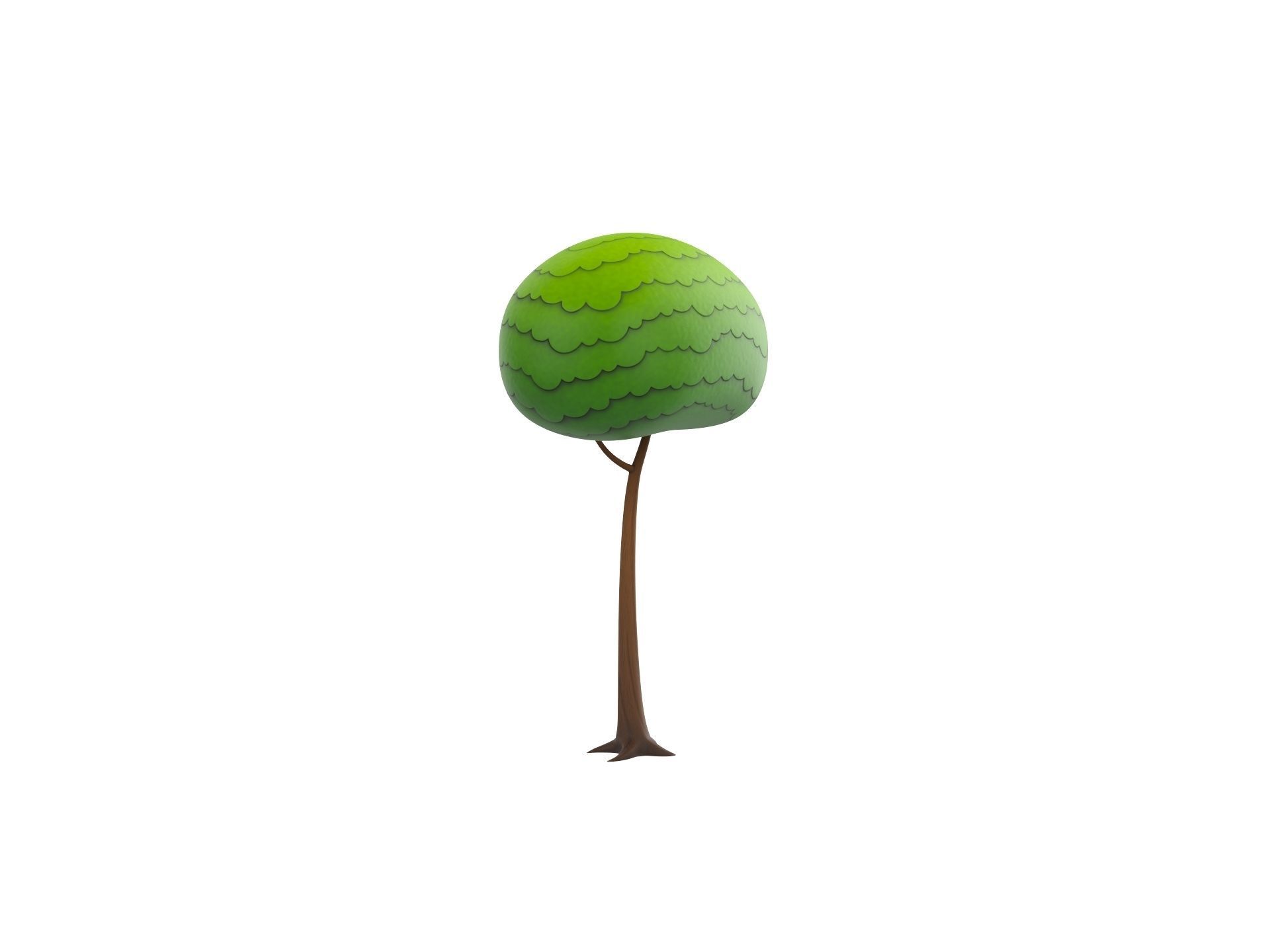 Cartoon Tree 006 3D model_2