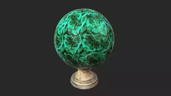 Fortune teller Malachite Crystal Ball  Low-poly 3D model