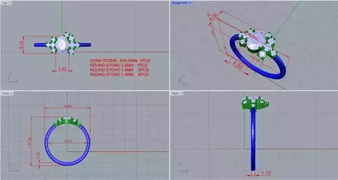 Ring-size53 emerald ring gold