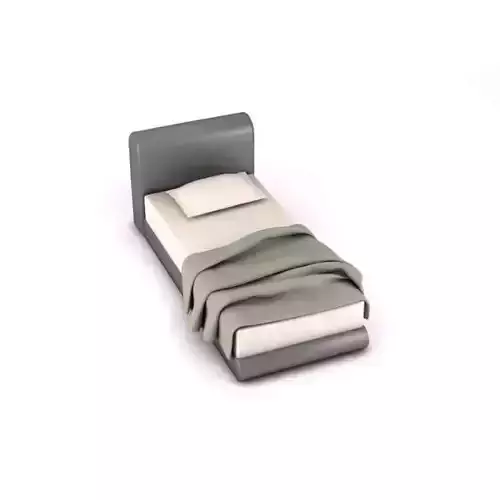 Modern Twin Bed Set With Gray Leather Headboard And Platform