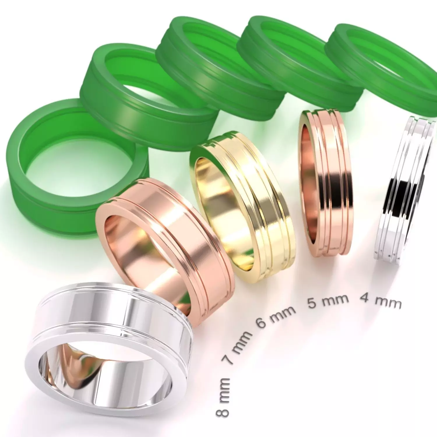 Classic Wedding band 13 for rendering and 3D print model