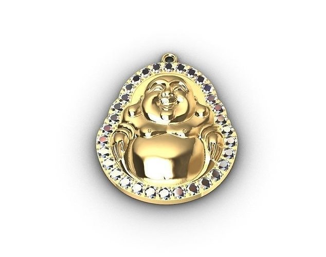 buddha-pendant buddha pendant gold with diamonds 3D print model