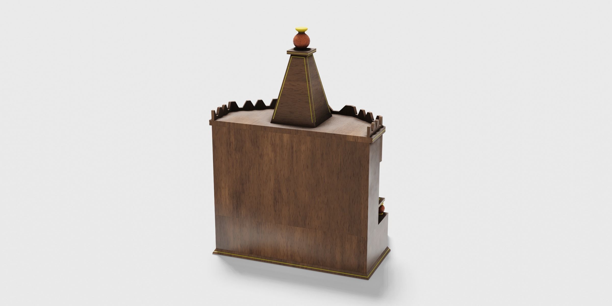 Wooden Temple Low-poly 3D model_4
