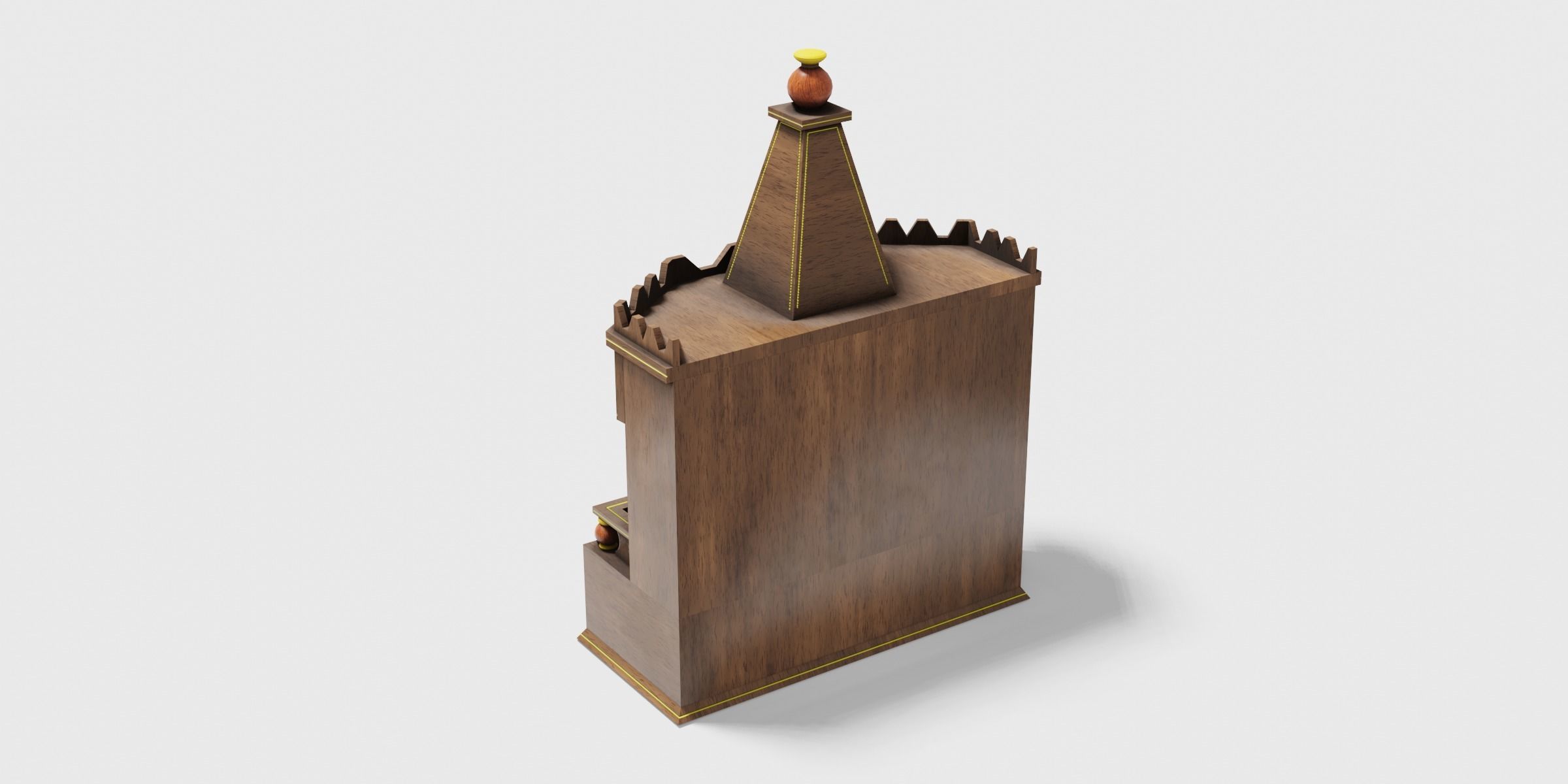 Wooden Temple Low-poly 3D model_5