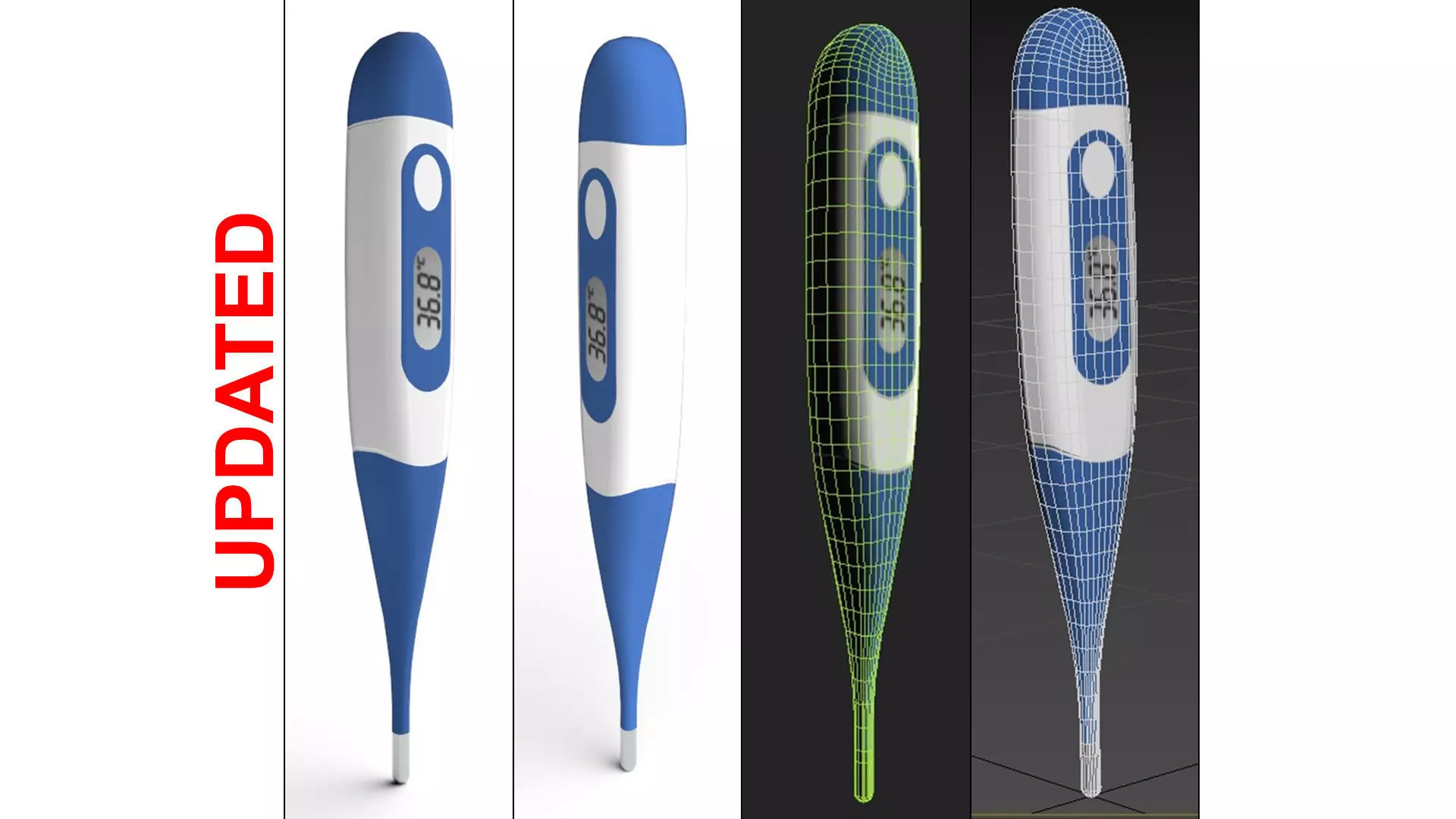 Digital Thermometer M1 Low-poly 3D model_0
