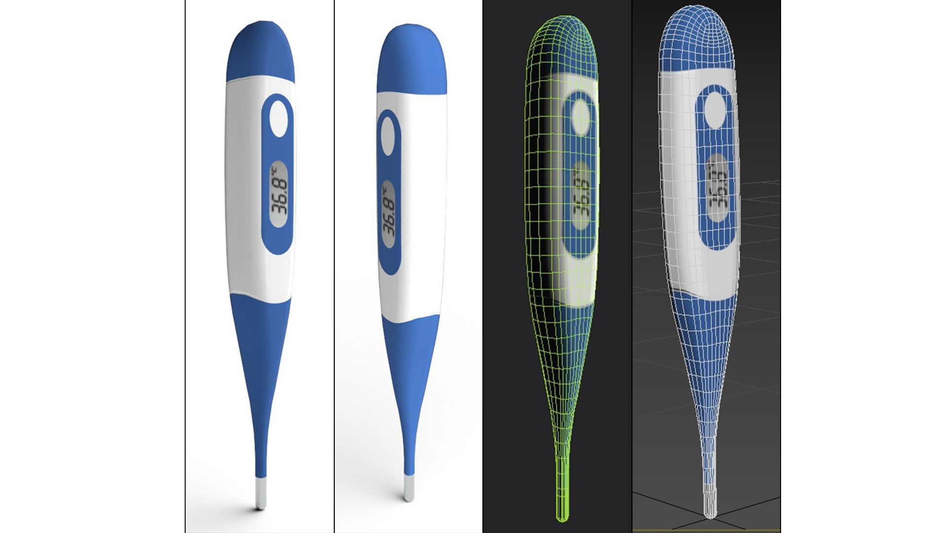 Digital Thermometer M1 Low-poly 3D model_17