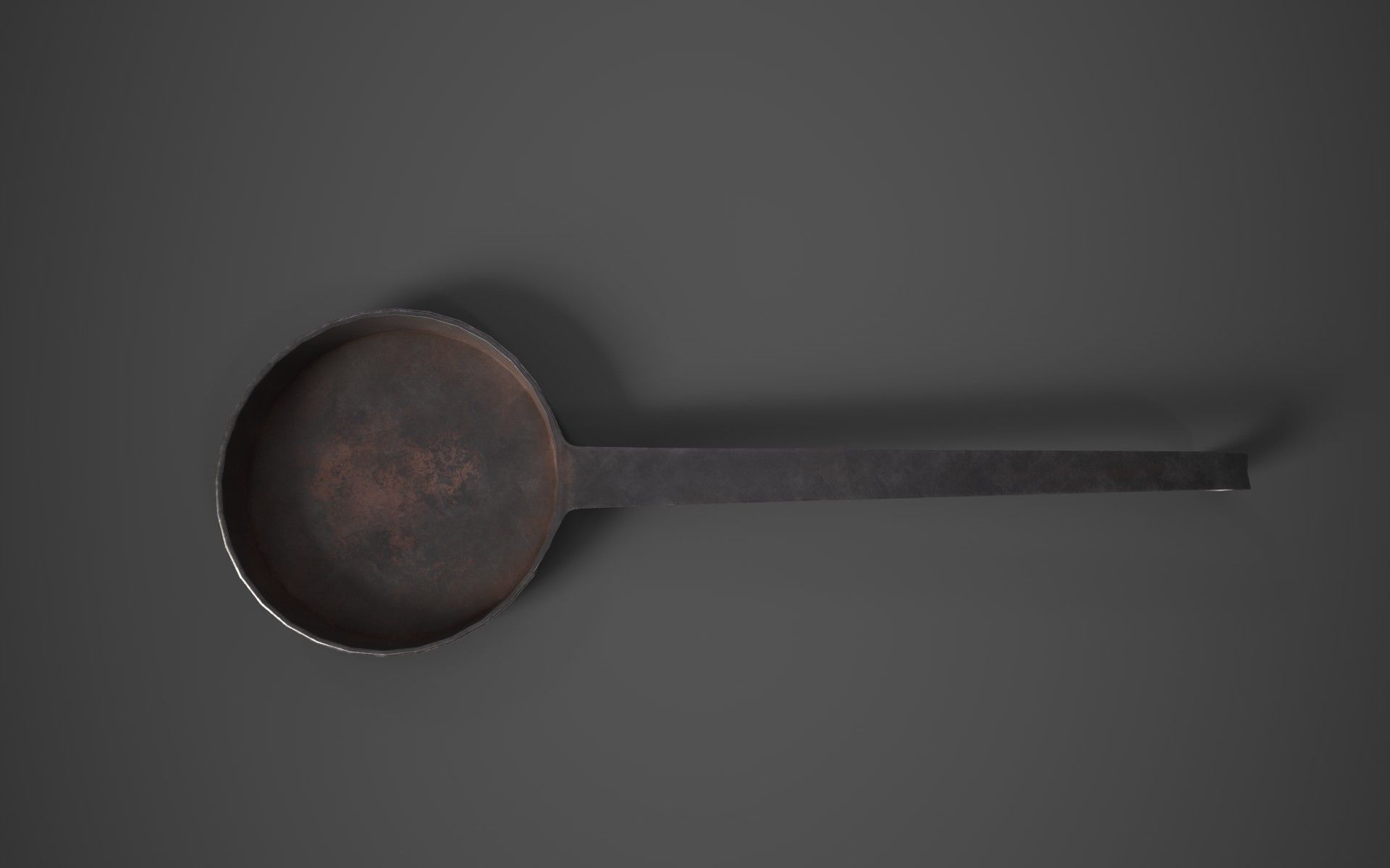 Medieval Frying Pan Low-poly 3D model_1