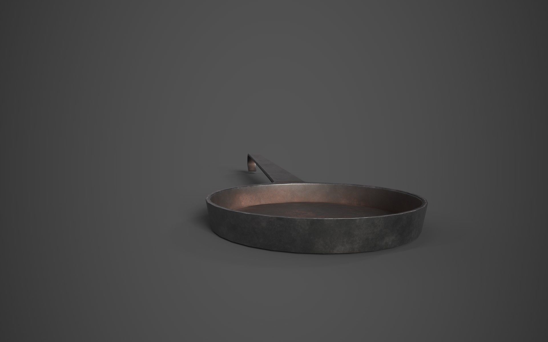 Medieval Frying Pan Low-poly 3D model_4