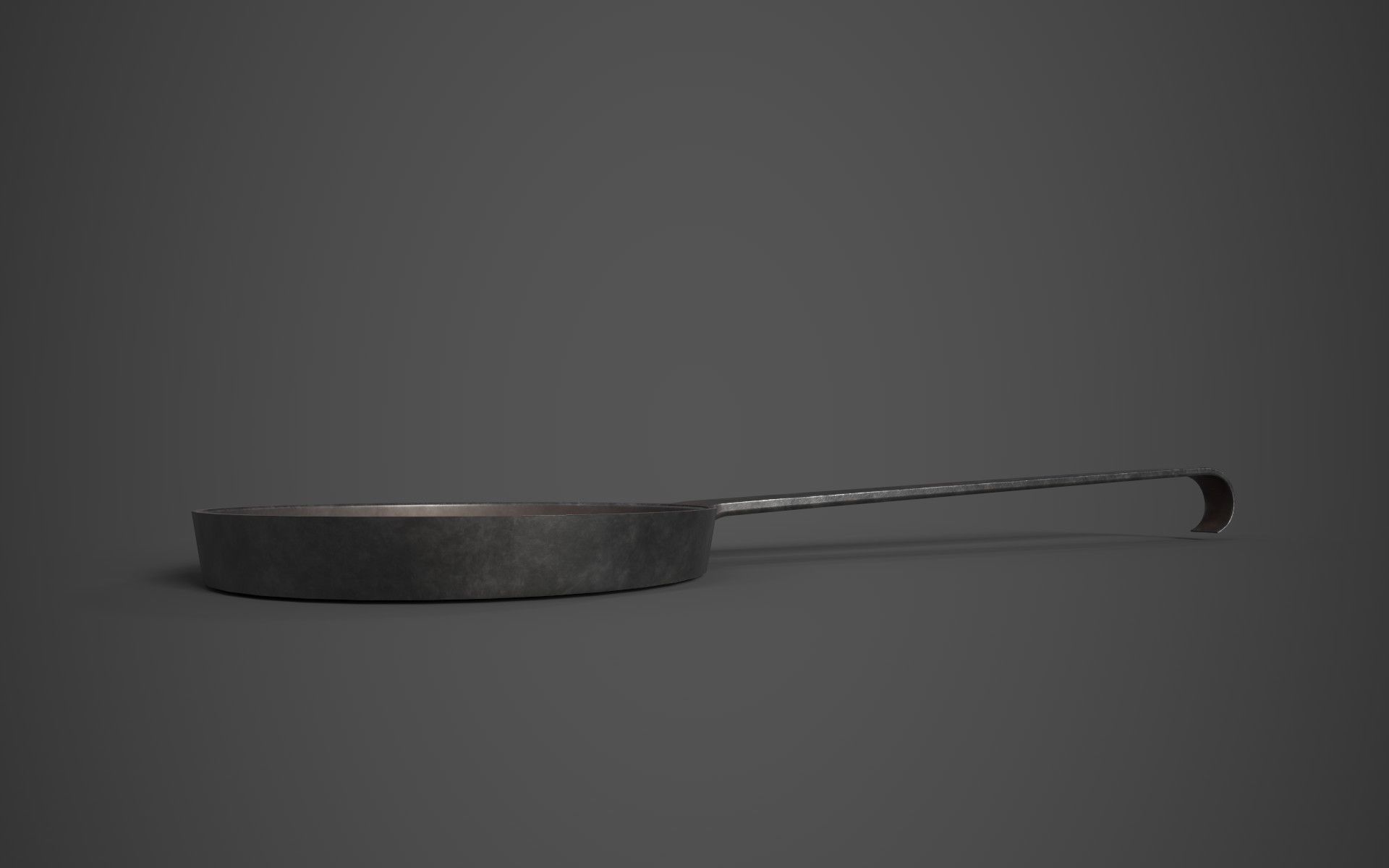Medieval Frying Pan Low-poly 3D model_5