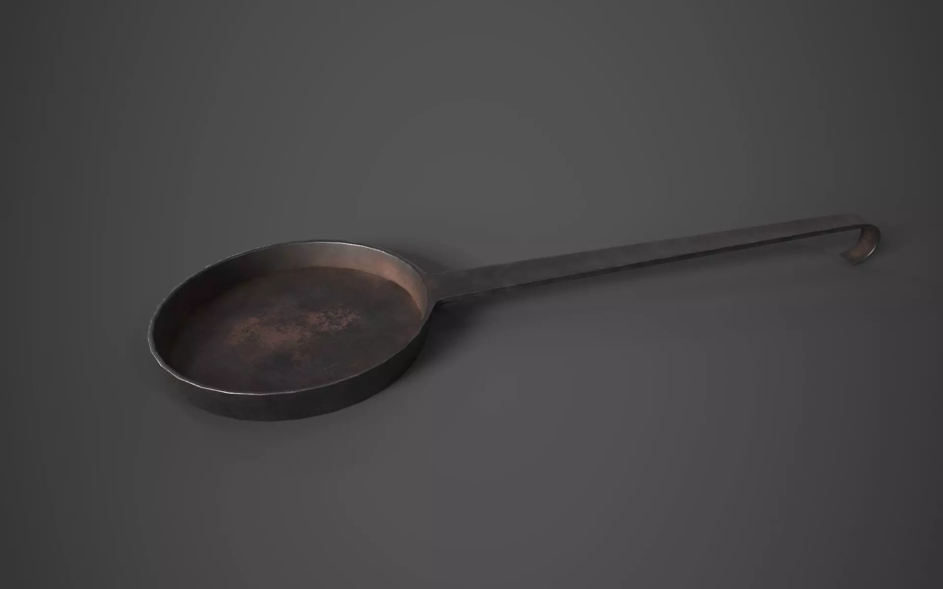 Medieval Frying Pan Low-poly 3D model_0