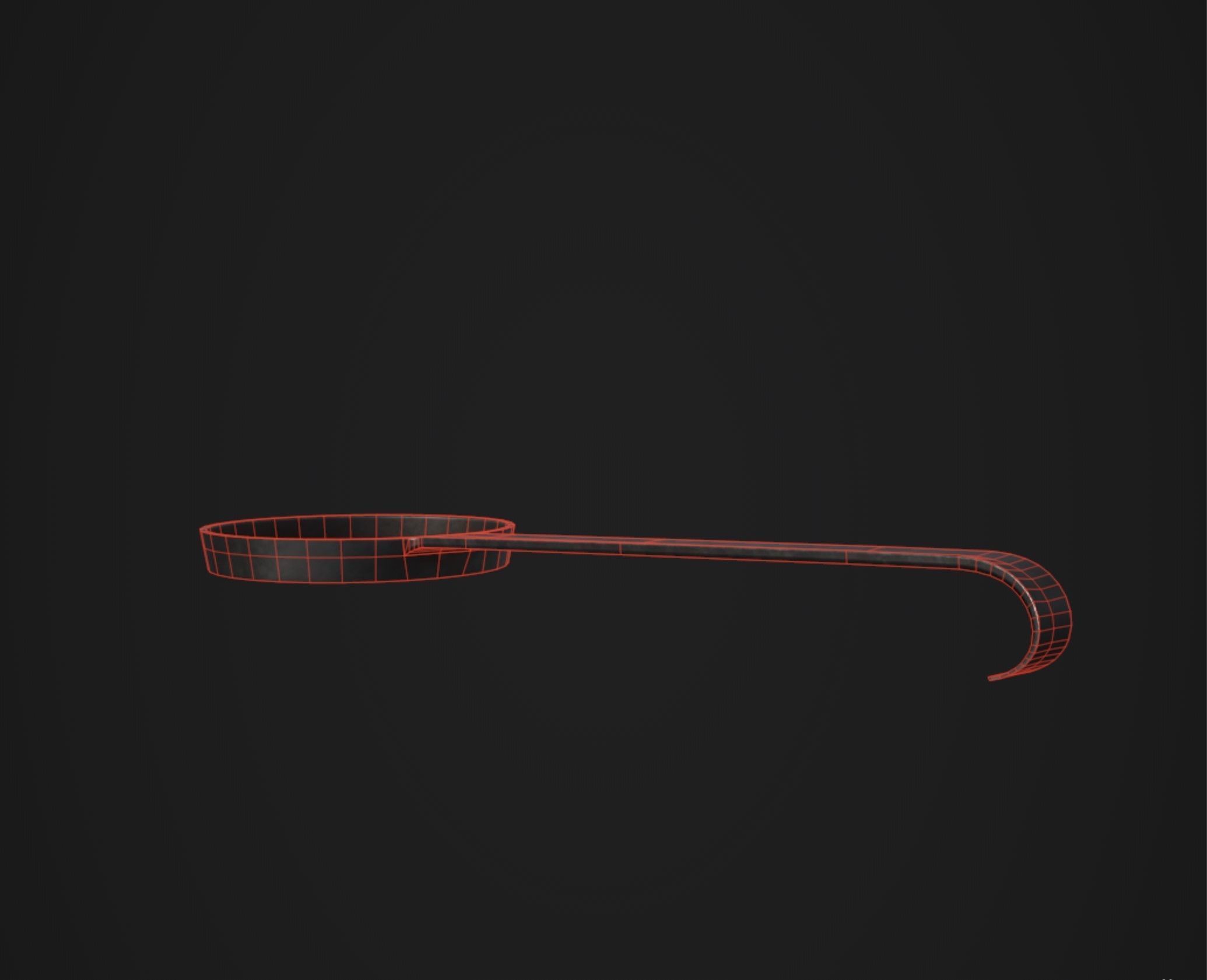 Medieval Frying Pan Low-poly 3D model_10