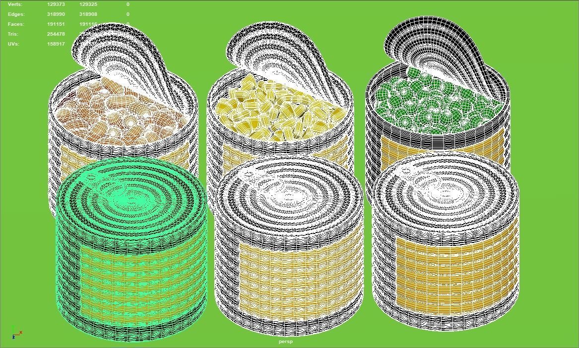 Canned Vegetables Set 3D Model Collection_5